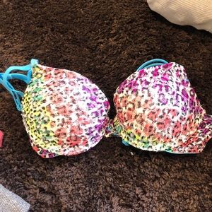 Rainbow animal print bra